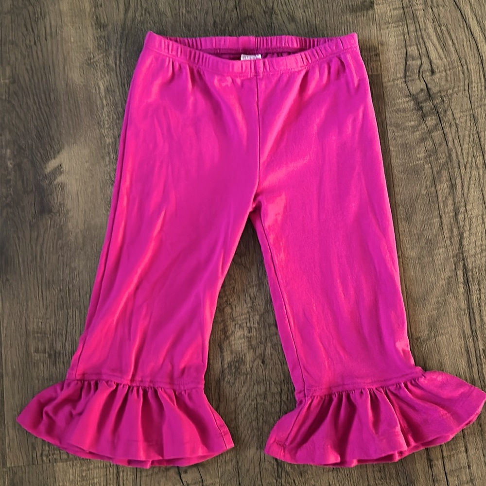 Giggle moon size 8 pants Pink ruffle crops